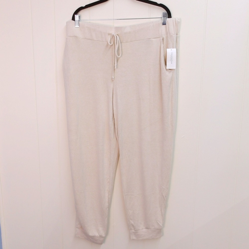 Charter Club Cropped Lounge Pants Drawstring Waist Joggers Comfy Beige XXL/#9187 - Picture 1 of 5